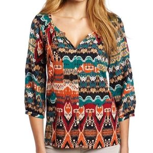 Multicolor Alexis Peasant Blouse size S 100% Cotton